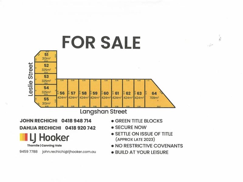 Proposed Lot 63 Langshan Street, Southern River