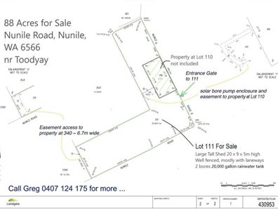 Lot 111,  Nunile Road, Nunile WA 6566