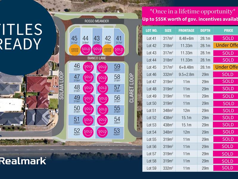 Lot 45 Rosso Meander, Woodvale