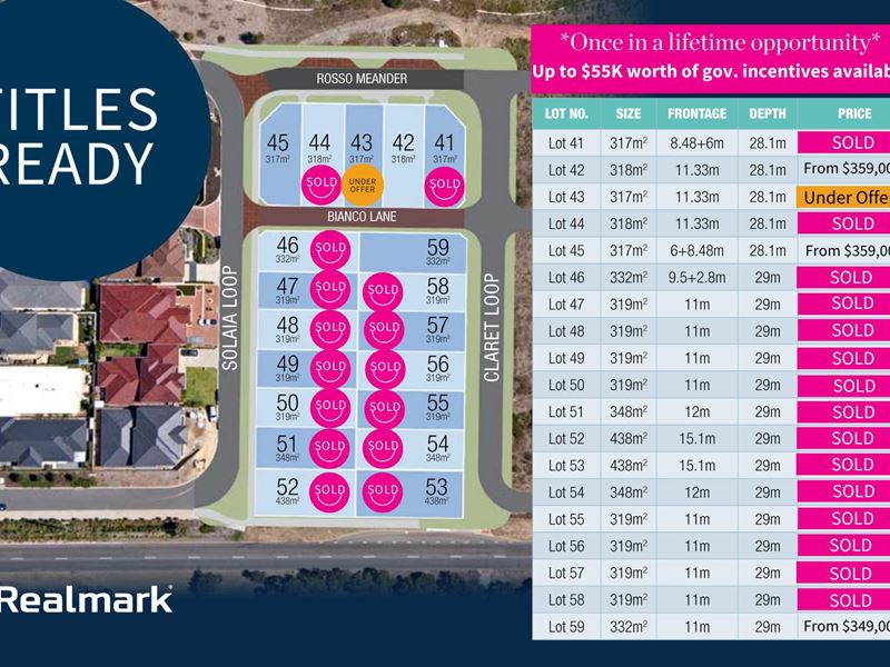 12 Bianco Lane (aka Lot 59 Claret Loop), Woodvale