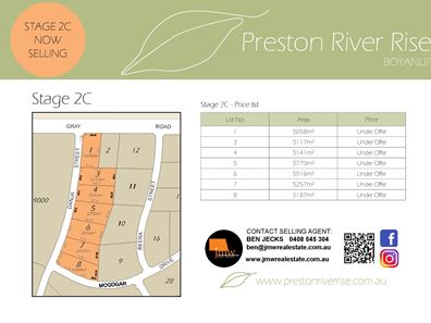 Stage 2C Preston River Rise, Boyanup WA 6237
